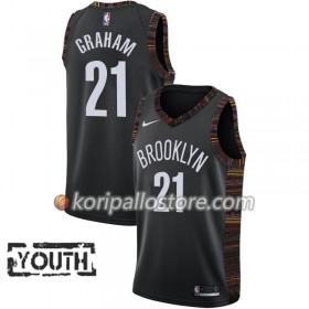 Brooklyn Nets Treveon Graham 21 2018-19 Nike City Edition Musta Lasten Pelipaidat Swingman